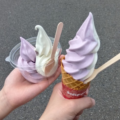 みのわテラス テラスすたんど ぶどうダブル（ナガノパープルとシャインマスカット）
ナガノパープルとテラスミルクのミックス